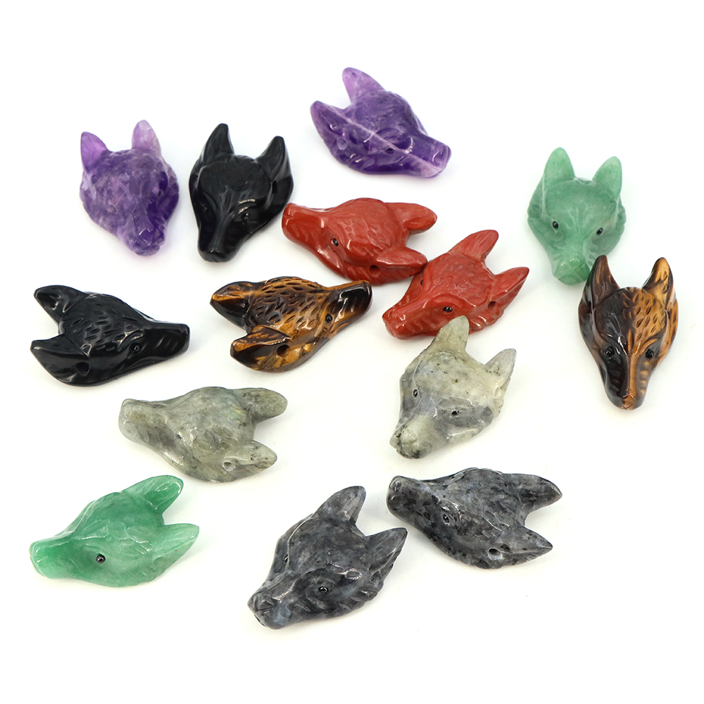 40mm Wolf Head Stone Pendant N - đánh giá và giá Jewelry Making Gemstones