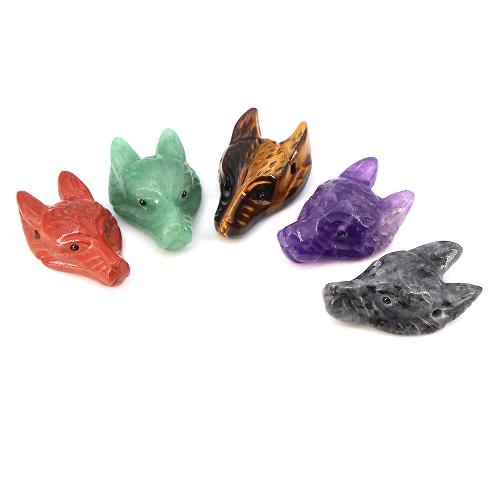 40mm Wolf Head Stone Pendant N - đánh giá và giá Jewelry Making Gemstones
