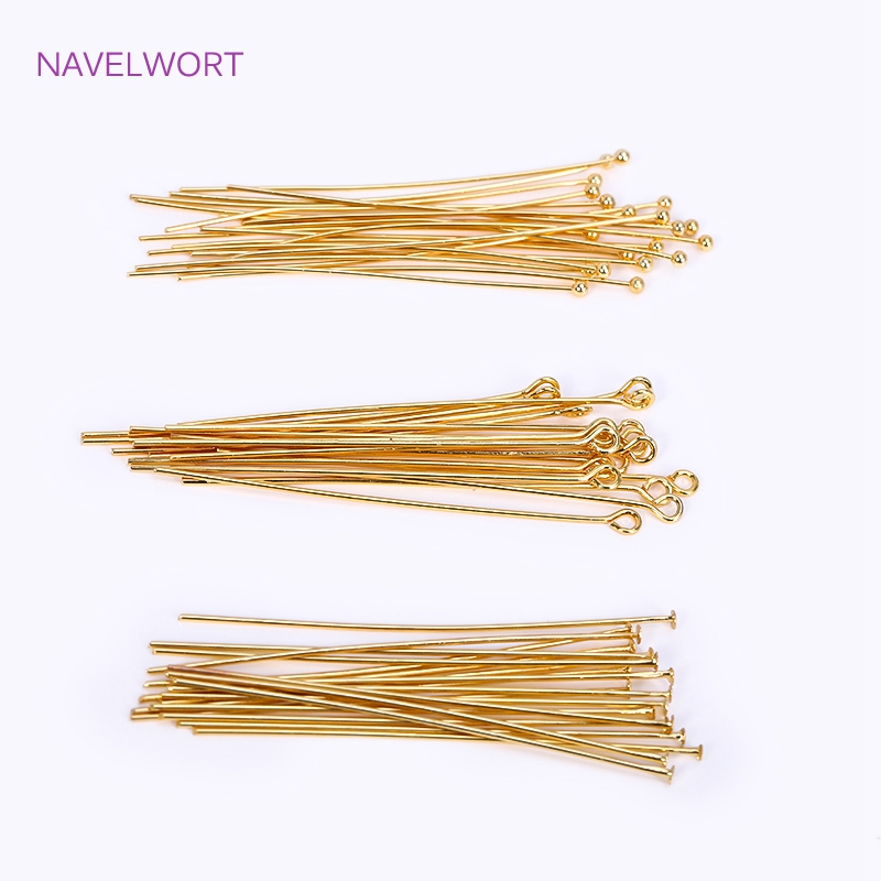 50pcs/Lot 18K Gold Plated Pins - đánh giá và giá Jewelry Making Drill