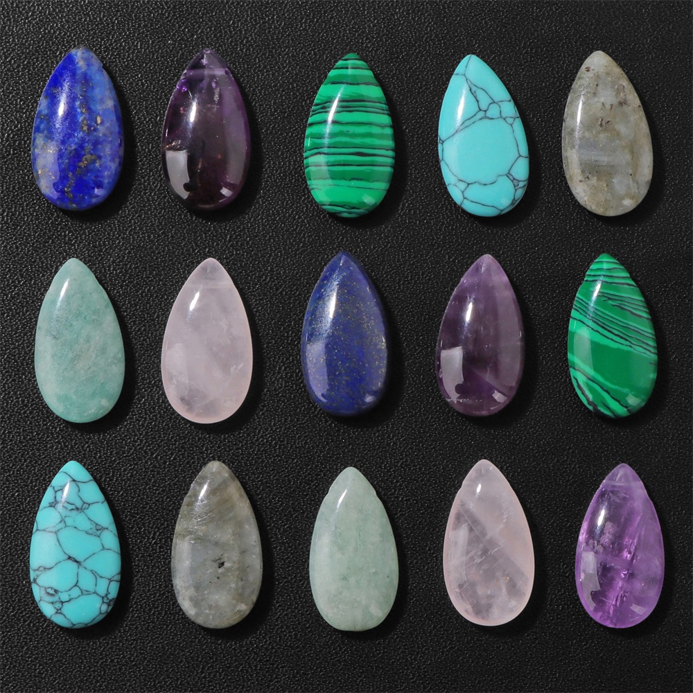 2PCS Natural Teardrop Stone Pe - đánh giá và giá Jewelry Making Gemstones