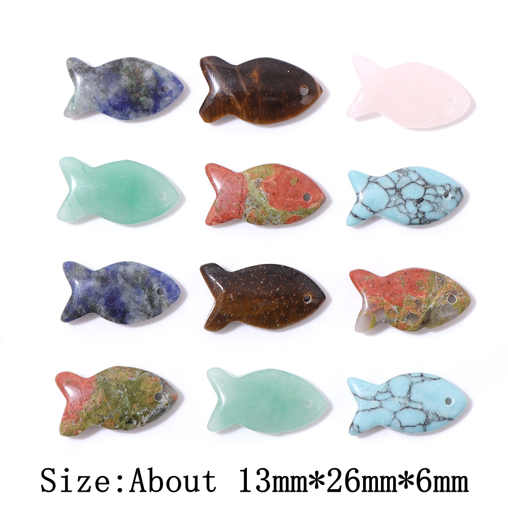2Pcs Fish Shape Natural Stone  - đánh giá và giá Jewelry Making Gemstones